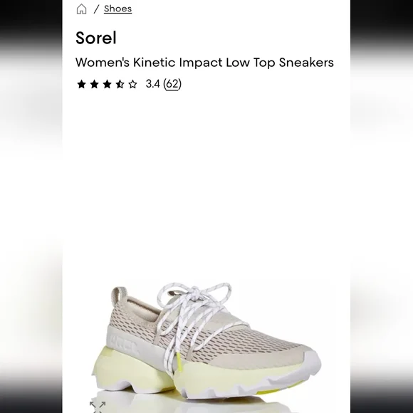 Sorel Kinetic Impact Athletic Run Walk Tennis Shoe Sneaker Cream Stone Women 10 - Picture 11 of 13